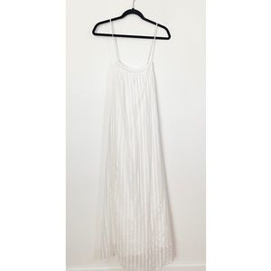 Zara White striped maxi dress